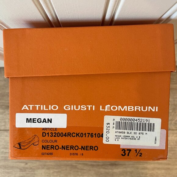 AGL Made in Italy Black Suede Flats with Studded Toe - Picture 4 of 5